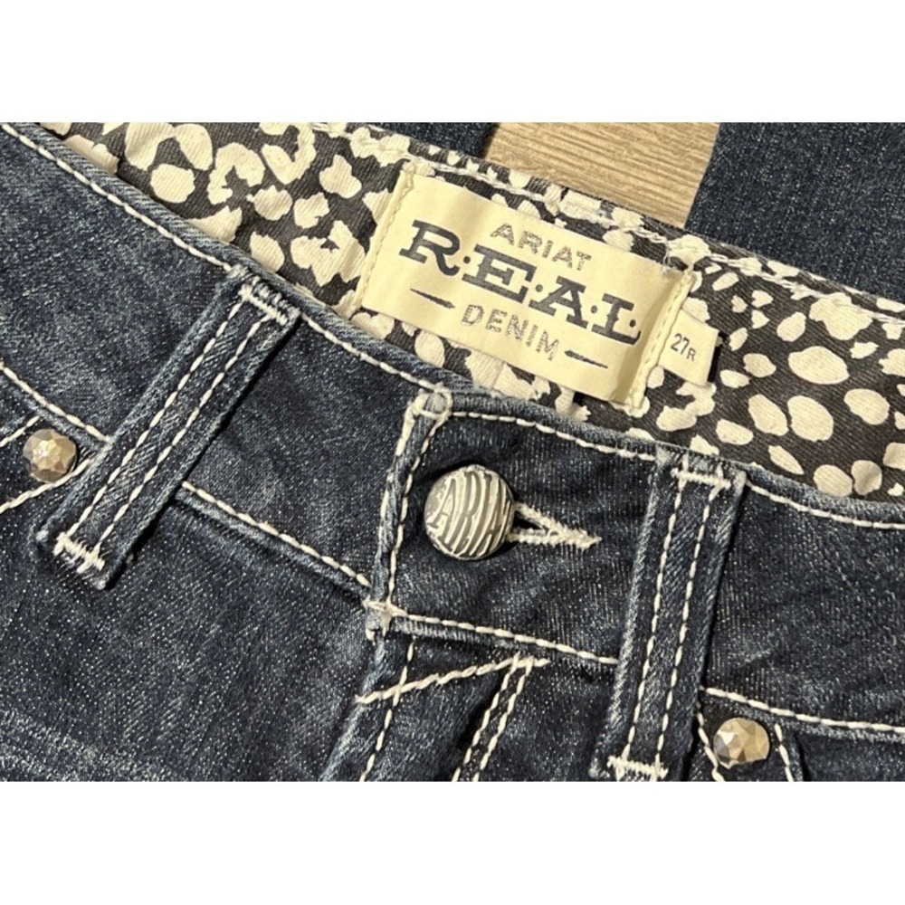 Ariat R.E.A.L. Rosy Whipstitch Stretch Low Rise Bootcut Jeans Size 27 (28x32) - Picture 4 of 12